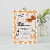 WTF Wine Turkey Friendsgiving Thanksgiving Kaart (Staand voorkant)