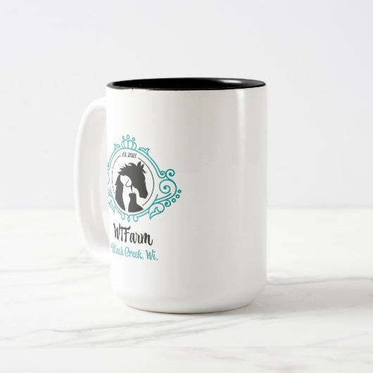 WTFarm-Mok Tweekleurige Koffiemok (Voorkant links)