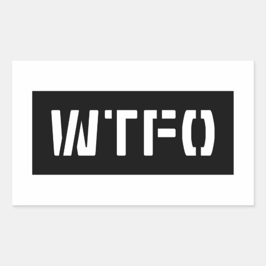 WTFO RECHTHOEKIGE STICKER (Voorkant)