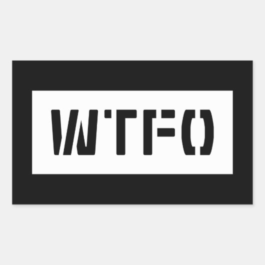 WTFO RECHTHOEKIGE STICKER (Voorkant)