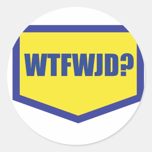 WTFWJD RONDE STICKER (Voorkant)