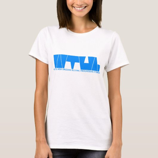 WTUL-radiostation Vrouwencirkel bovenaan T-shirt (Voorkant)