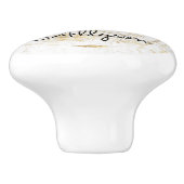 Wu & Gold Marble Gold Bar, DIY Black Name Monogram Keramische Knop (Zijkant)