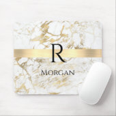 Wu & Gold Marble Gold Bar, DIY Black Name Monogram Muismat (Met muis)