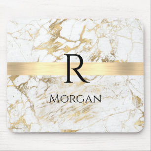 Wu & Gold Marble Gold Bar, DIY Black Name Monogram Muismat