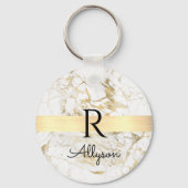 Wu & Gold Marble Gold Bar, DIY Black Name Monogram Sleutelhanger (Achterkant)