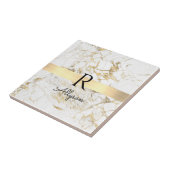 Wu & Gold Marble Gold Bar, DIY Black Name Monogram Tegeltje (Zijkant)