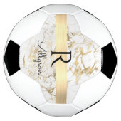 Wu & Gold Marble Gold Bar, DIY Black Name Monogram Voetbal (Gedraaid)