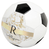 Wu & Gold Marble Gold Bar, DIY Black Name Monogram Voetbal (Drie kwart)