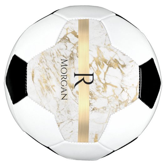 Wu & Gold Marble Gold Bar, DIY Black Name Monogram Voetbal (Gedraaid)