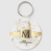 Wu & Gold Marble Gold Box, DIY Black Name Monogram Sleutelhanger (Voorkant)