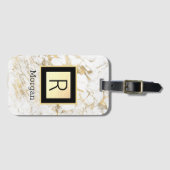 Wu/goudkleurige Blk/gouddoos, DY Blu Name Monogram Bagagelabel (Voorkant (horizontaal))