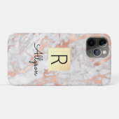 Wu & Roos Gold Marble Gold Box, naam en monogram Case-Mate iPhone Case (Achterkant (horizontaal))