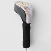 Wu & Roos Gold Marble Gold Box, naam en monogram Golfheadcover (Schuin)