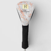 Wu & Roos Gold Marble Gold Box, naam en monogram Golfheadcover (Voorkant)
