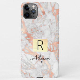 Wu & Roos Gold Marble Gold Box, naam en monogram iPhone 11Pro Max Hoesje