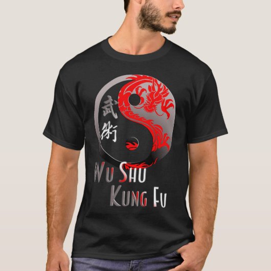 Wu Shu Kung Fu Red Dragon - Martial Arts Design T-shirt (Voorkant)