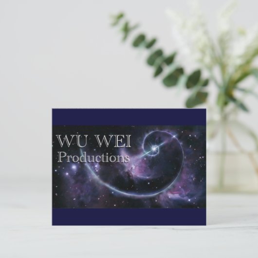 Wu Wei Productions Briefkaart (Staand voorkant)
