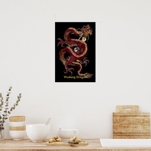 Wudang Dragon Poster - Gepersonaliseerd (Keuken)
