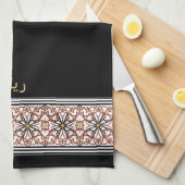Wudu Black Arab Pattern Your Own Text Wudhu Towel Theedoek (Quarter Fold)