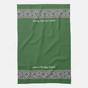 Wudu Turkse Bloemgrens Groen Persoonlijke Wudhu Theedoek