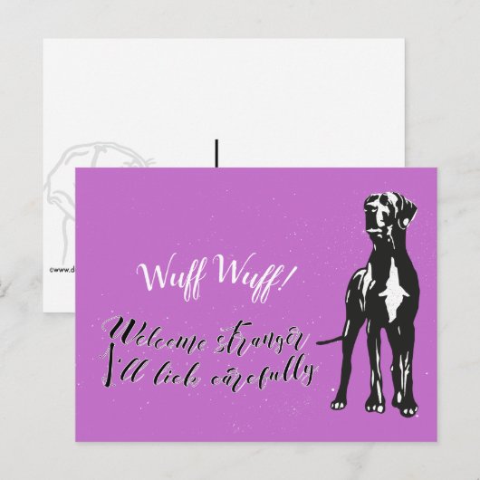 Wuff Wuff Briefkaart (Voorkant / Achterkant)