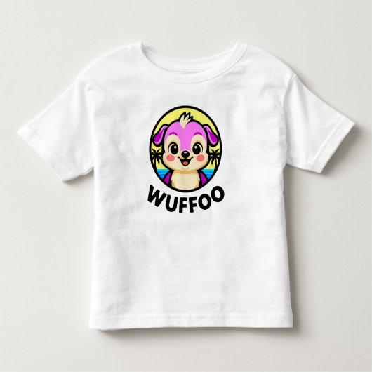 Wuffoo Adventures Cute Kawaii Puppy animation logo Kinder Shirts (Voorkant)