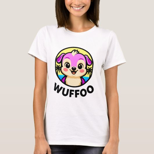 Wuffoo Adventures Cute Kawaii Puppy animation logo T-shirt (Voorkant)