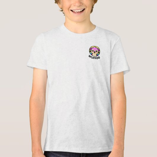 Wuffoo Adventures Cute Kawaii Puppy animation logo Tri-Blend Shirt (Voorkant)