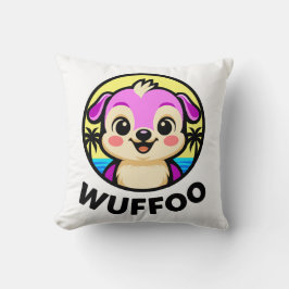 Wuffoo Avonturen Cute Kawaii Puppy animatie logo Kussen
