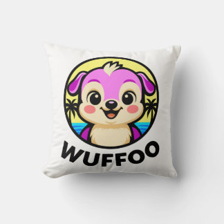 Wuffoo Avonturen Cute Kawaii Puppy animatie logo Kussen