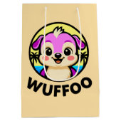 Wuffoo Avonturen Cute Kawaii Puppy animatie logo Medium Cadeauzakje (Achterkant)