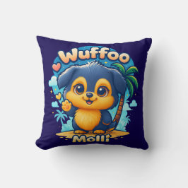 Wuffoo Molli Cute Kawaii Hond Tropisch Eiland Kussen