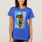 Wuffoo Molli Cute Kawaii Puppy Ice cave T-shirt (Voorkant)