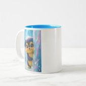 Wuffoo Molli Cute Kawaii Puppy Ice cave  Tweekleurige Koffiemok (Voorkant links)