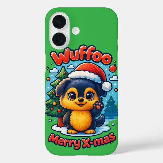 Wuffoo Molli Fijne Kerstmis Kawaii 3D Feestdagen Case-Mate iPhone Case (Achterkant)