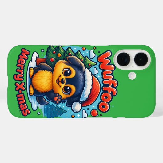 Wuffoo Molli Merry X-mas Kawaii 3D Holiday Case-Mate iPhone Case (Achterkant (horizontaal))