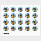 Wuffoo Molli Schattige Kawaii Hond IJs grot Ronde Sticker (Vel)
