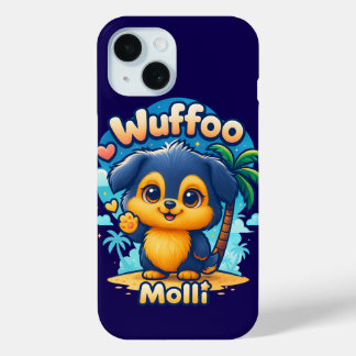 Wuffoo Molli Schattige Kawaii Hond Tropisch Eiland iPhone 15 Case