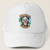 Wuffoo Poppi Cute Kawaii Puppy Tropical Island  Trucker Pet (Voorkant)