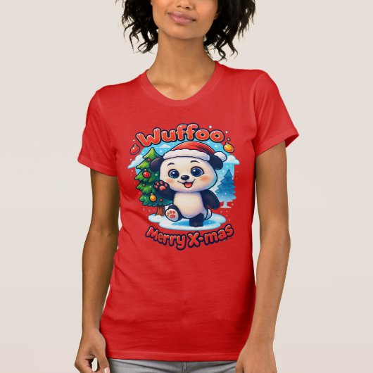 Wuffoo Poppi Merry X-mas Kawaii 3D Holiday T-shirt (Voorkant)