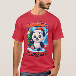 Wuffoo Poppi Prettig Kerstfeest Kawaii 3D Feestdag T-shirt