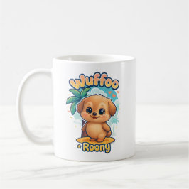 Wuffoo Roony Cute Kawaii Puppy Tropical Island Koffiemok