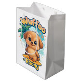 Wuffoo Roony Cute Kawaii Puppy Tropical Island  Medium Cadeauzakje (Achterkant Gekanteld)