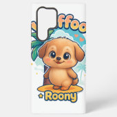 Wuffoo Roony Cute Kawaii Puppy Tropical Island  Samsung Galaxy Hoesje (Achterkant)