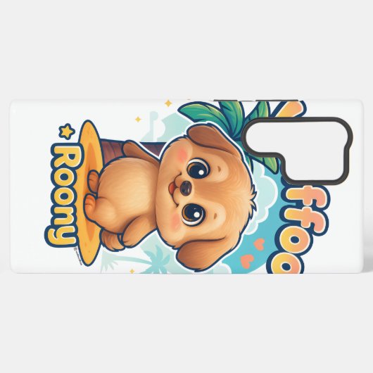 Wuffoo Roony Cute Kawaii Puppy Tropical Island  Samsung Galaxy Hoesje (Achterkant horizontaal)