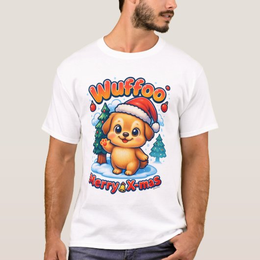 Wuffoo Roony Merry X-mas Kawaii 3D Holiday T-shirt (Voorkant)