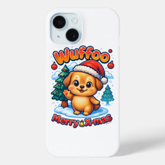 Wuffoo Roony Prettig Kerstfeest Kawaii 3D Feestdag iPhone 15 Case
