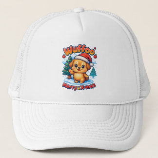 Wuffoo Roony Prettig Kerstfeest Kawaii 3D Feestdag Trucker Pet