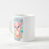 Wuffoo Shelly Kawaii Puppy Tropical Island Koffiemok (Voorkant links)
